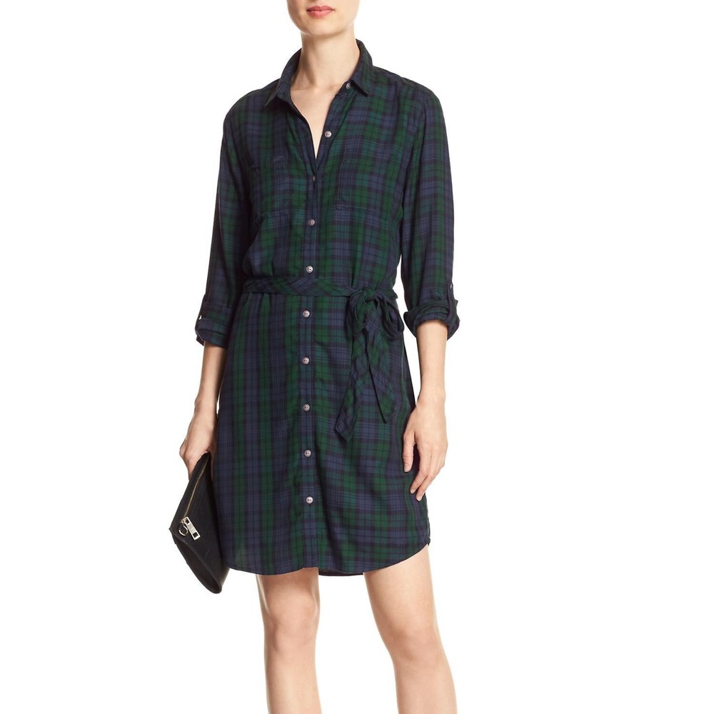Banana Republic Plaid Shirt Dress